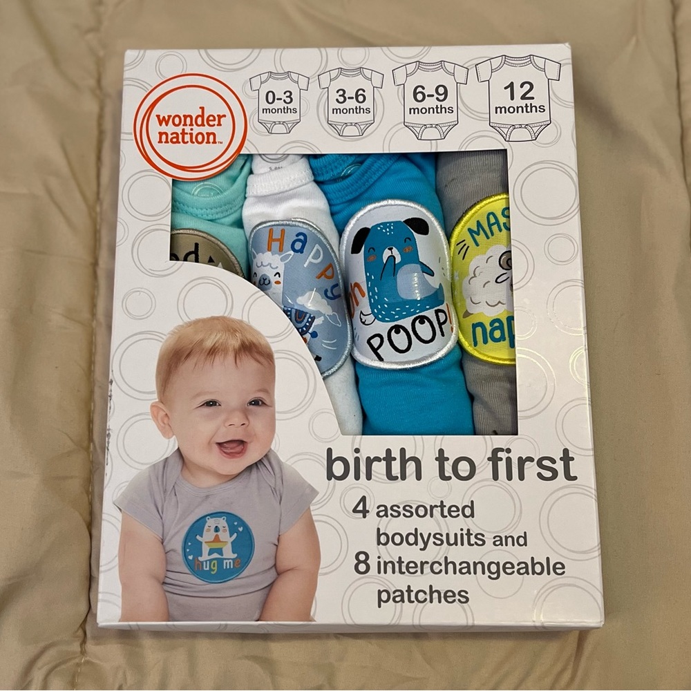 Birth to First onesie’s from Wonder Nation